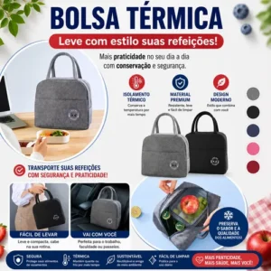 Kit 2 Bolsa Marmita Térmica Lancheira Academia Trabalho Dia - Imagem 3