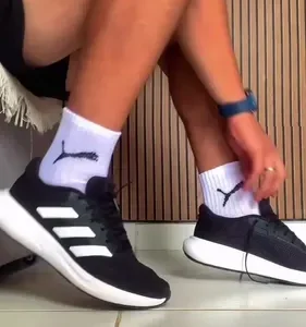 6 Pares Meias Puma Cano Médio Alto Atoalhada Academia Sport - Imagem 3