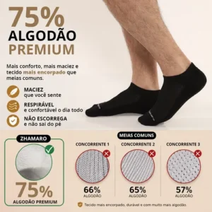 Kit 10 Pares Meias Zhamaro Algodão Cano Curto Atoalhada - Imagem 8