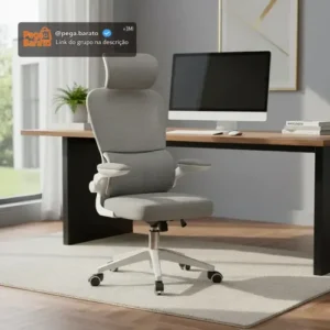Cadeira Escritório Ergonômica Sweet Studio B07 Cinza Com Suporte Lombar - Imagem 1