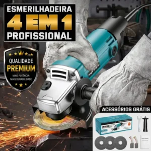 Esmerilhadeira Angular MOHOR 4 em 1 de 1100W, para Cortar, Lixar e Polir - Imagem 3
