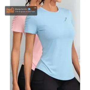 Kit 2 Camisetas Dry Fit Feminina Fitness Academia Treino - Imagem 1