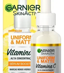 Sérum Facial Antimarcas Vitamina C, Niacinamida e Ácido Salicílico Reduz Marcas Visivelmente Controla Oleosidade com Efeito Matte, Hidrata e Uniformiza a Pele Uniform & Matte Garnier 30ml - Imagem 1