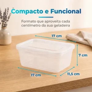 Kit 10 Potes 750ml com Tampa Trava Plástico Transparente para Mantimentos e Alimentos Marmita Organizador de Cozinha Geladeira e Freezer Jogo de Potes para Organização Ponte Lar Utilidades - Imagem 7