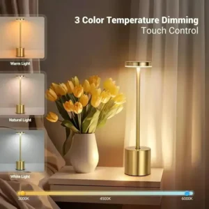 Luminária Mesa Abajur Led Dimerizável Sem Fio Recarregável Sensacional Touch Ajustavel Toque Decorativo - Imagem 7