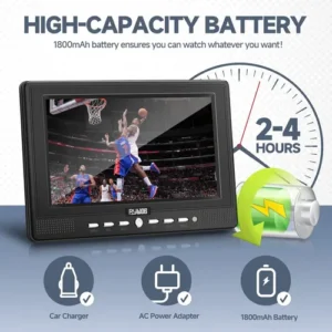 Tv Portátil Rywob 18cm Com Bateria Recarregável - Imagem 3