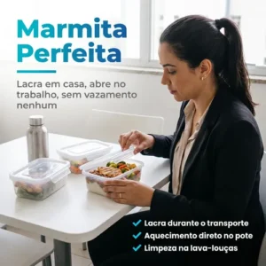 Kit 10 Potes 750ml com Tampa Trava Plástico Transparente para Mantimentos e Alimentos Marmita Organizador de Cozinha Geladeira e Freezer Jogo de Potes para Organização Ponte Lar Utilidades - Imagem 3