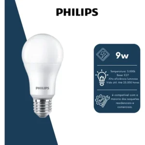 Kit 10 Lampada Led Bulbo Philips 9w Branco Quente 3000k E27 100/240v - Imagem 6