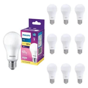 Kit 10 Lampada Led Bulbo Philips 9w Branco Quente 3000k E27 100/240v - Imagem 5