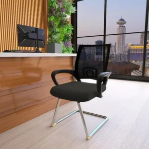 Cadeira de Escritório Secretária Base Fixa com Estofado de Mesh Império Brazil Business Cor Preta - Imagem 12