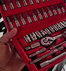 Kit Chave Catraca Soquete 46 Peças Indufer em Cromo Vanádio, para Manutenção - Imagem 7