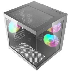 Gabinete Gamer Aigo Luna A275 Preto Mini-Tower com Lateral de Vidro e 3 Fans Rainbow - Imagem 10