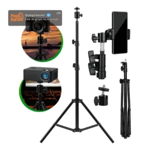 Tripé Profissional Para Celular E Câmera Pedestal 2,1m Suporte Horizontal E Vertical - Imagem 1
