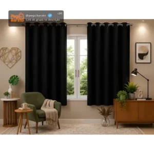 Cortina Blackout Em Tecido 2,00x1,80 Corta Luz Varias Cores - Imagem 1