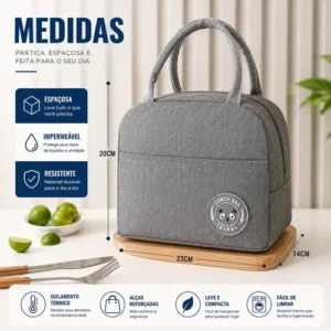 Kit 2 Bolsa Marmita Térmica Lancheira Academia Trabalho Dia - Imagem 5