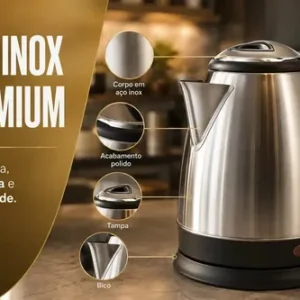 Chaleira Elétrica Inox 1,8L 1500W Aquecimento Rápido Automática - Imagem 5
