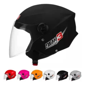 Capacete moto aberto pro tork new liberty three preto fosco tamanho 56 desenho solid viseira cristal - Imagem 2