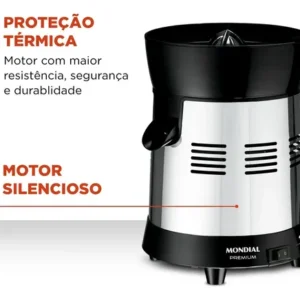 Extrator de Sucos E-10 Turbo Premium Com Potência De 250W Cor Preto e Inox Mondial - Imagem 6