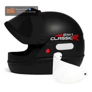 Capacete Moto Masculino San Marino Preto Viseira Fumê Extra - Imagem 1