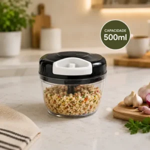 Mini Processador E Triturador De Alimentos Alho Cebola 500ml - Imagem 7