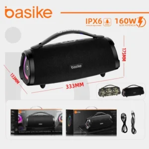 Caixa Bluetooth Portatil, Subwoofer Ativo, Boombox, 160w, Bluetooth 5.4, Estéreo Hifi, Tws 1+1, 10000mah, Bateria 15 Horas(65b Spl), Ipx6, Com Rgb, Powerbank Para iPhone E Samsung, Cor Camuflagem - Imagem 11