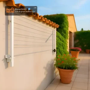 Varal Dobravel Branco 2 Hastes Aluminio Premium Até 80kg - Imagem 1