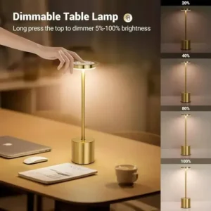 Luminária Mesa Abajur Led Dimerizável Sem Fio Recarregável Sensacional Touch Ajustavel Toque Decorativo - Imagem 6