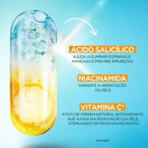 Hidratante Facial Antiacne Toque Seco com Ácido Salicílico, Uniformiza a Pele, Reduz Imperfeições e Controla a Oleosidade por 8 Horas, Garnier, 85g - Imagem 3