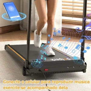 Esteira Elétrica Plana Residencial Preta Cor Preto Bluetooth - Imagem 2
