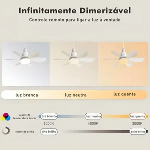 Luminária Ventilador De Teto 40w Potente Com Controle Remoto - Imagem 6