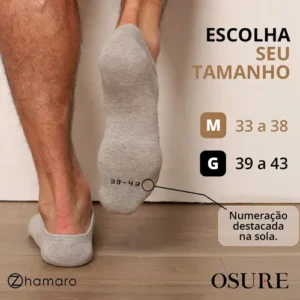Kit 6 Pares Meias Zhamaro Algodão Sapatilha Invisível Sport - Imagem 12