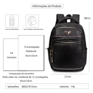Mochila Resistente À Água E Reforçada Para Viagens Feminina - Imagem 2