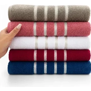 Kit 5 Toalhas Banho Luxo 100% Algodão - Barra Prata Promoção - Imagem 4