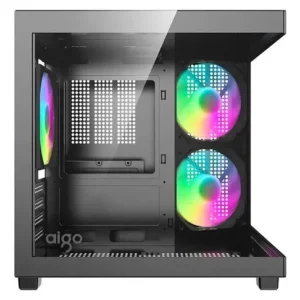 Gabinete Gamer Aigo Luna A275 Preto Mini-Tower com Lateral de Vidro e 3 Fans Rainbow - Imagem 11