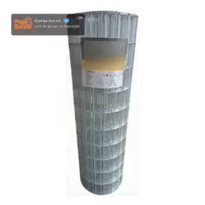 Tela Soldada Galvanizada Metallo 5x10 Fio 1,65mmx1,20m - 25m - Imagem 1