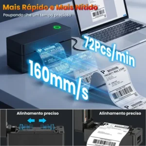 Mini Impressora Etiquetas Térmica Bluetooth Portatil Armazém - Imagem 3