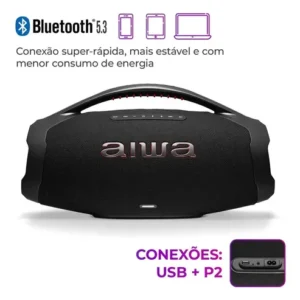 Caixa de Som AIWA Boombox Plus 200W Bivolt AWS-BBS-01-B - Imagem 1