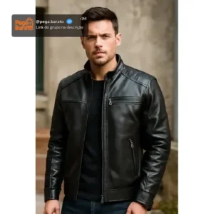 Jaqueta Couro Masculino Slim Resistente - Imagem 1