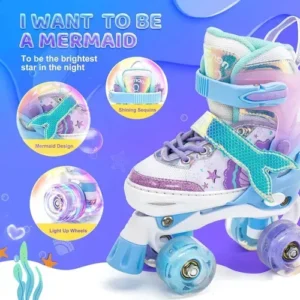 Patins 4 Rodas Com Led Patins Infantil Menina + Kit Proteção - Imagem 5