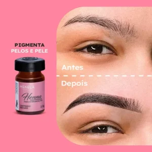 Henna Menela Castanho Escuro Padrão Profissional Para Designer De Sobrancelhas 2.5g Com Fixador E Nanotecnologia Completo - Imagem 7