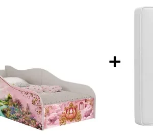 Cama Infantil Juvenil Princesas Rosa Montessori Com Colchão - Imagem 3