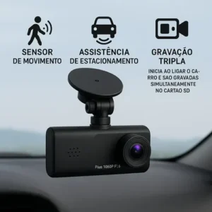 3 Câmera Wifi Automotiva Veicular Carro Com Hd Noturna 1080p Icarbonx - Imagem 3