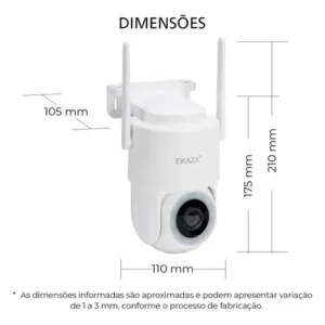 Câmera de segurança Externa Wifi Dome Lite Prova da Água Resistente Ip66 Ekaza Branco - Imagem 13