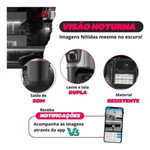 Câmera De Segurança App V3 Alarme Lente Dupla 6mp Wi-fi - Imagem 7