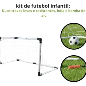 Kit Mini Golzinho Duas Trave Futebol Gol Infantil Bola - Imagem 5