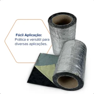 Manta Asfáltica Aluminizada Telhado Autoadesiva 20cm X 10m - Imagem 2
