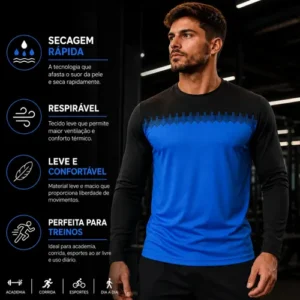 Kit 3 Camiseta Masculina Dryfit Academia Corrida Manga Longa - Imagem 5