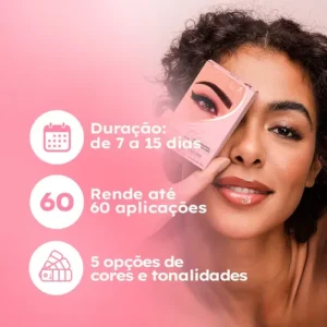Henna Menela Castanho Escuro Padrão Profissional Para Designer De Sobrancelhas 2.5g Com Fixador E Nanotecnologia Completo - Imagem 9