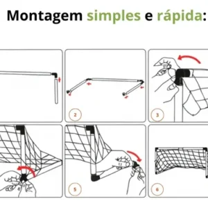 Kit Mini Golzinho Duas Trave Futebol Gol Infantil Bola - Imagem 8