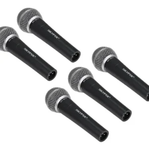 Kit C/ 5 Microfones Profissionais Skypix Sm58a Com Maleta Cor Preto - Imagem 2